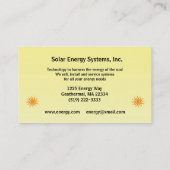 Zonne-energie Visitekaartje (Achterkant)