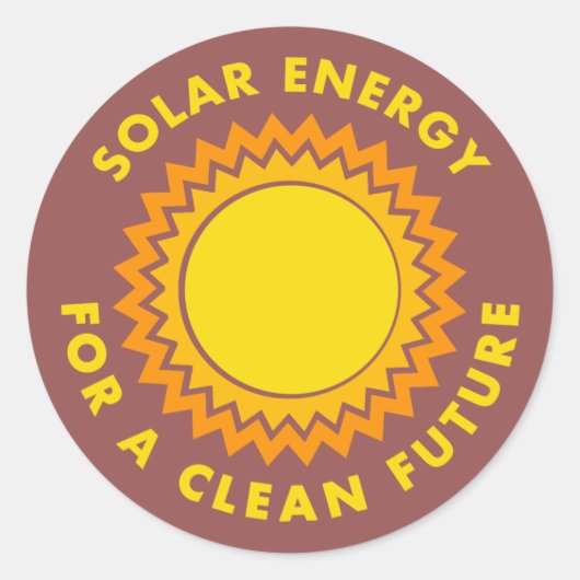 Zonne-energie voor een schone toekomst ronde sticker (Voorkant)