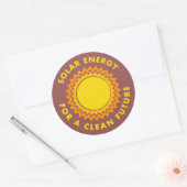 Zonne-energie voor een schone toekomst ronde sticker (Envelop)