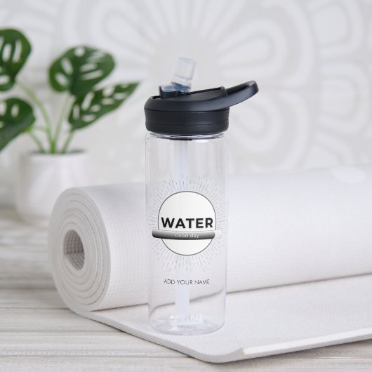 Zonne-energie waterfles quote | Aangepaste naam (Yoga (Gedraaid) )