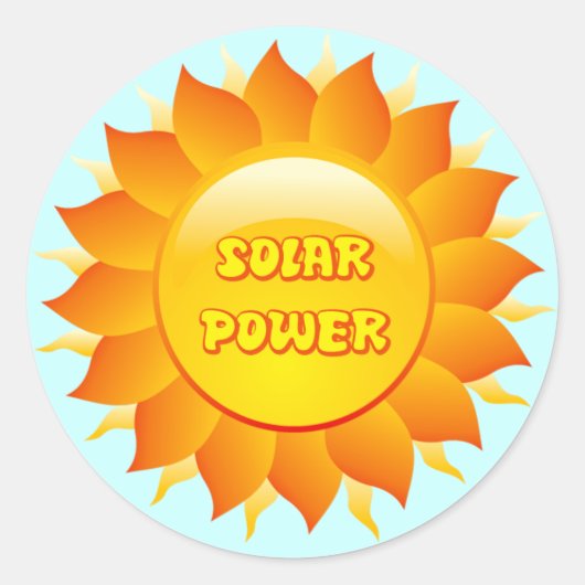 ZONNE-ENERGIE ZON RONDE STICKER (Voorkant)
