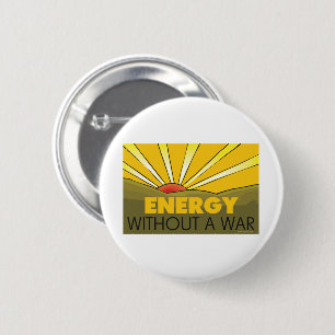 Zonne-energie zonder oorlog, duurzaam milieu ronde button 5,7 cm
