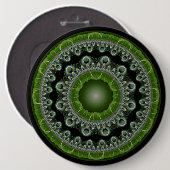 Zonne glanzende fractale heldere ornament ronde button 6,0 cm (Voorkant /achterkant)