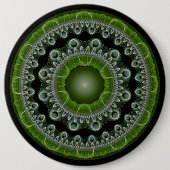Zonne glanzende fractale heldere ornament ronde button 6,0 cm (Voorkant)