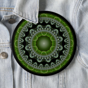 Zonne glanzende fractale heldere ornament ronde button 6,0 cm