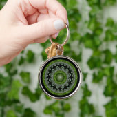 Zonne glanzende fractale heldere ornament sleutelhanger (Hand)