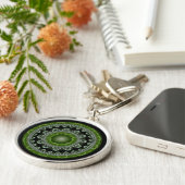Zonne glanzende fractale heldere ornament sleutelhanger (Zijkant)