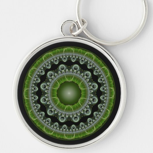 Zonne glanzende fractale heldere ornament sleutelhanger (Voorkant)