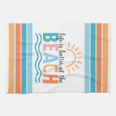 Zonne golven het leven is beter op het strand theedoek (Horizontaal)