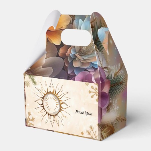 "Zonne gouden elegantie" Bedankdoosjes (Voorkant Zijde)