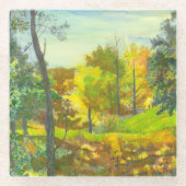 Zonne-herfst Glazen Onderzetter (Voorkant)