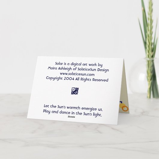 Zonne Kaart (Achterkant)