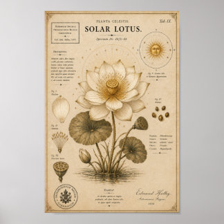 Zonne Lotus Victoriaans Botanisch Museum Print