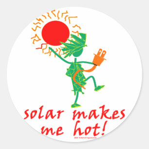Zonne maakt me warm! ronde sticker