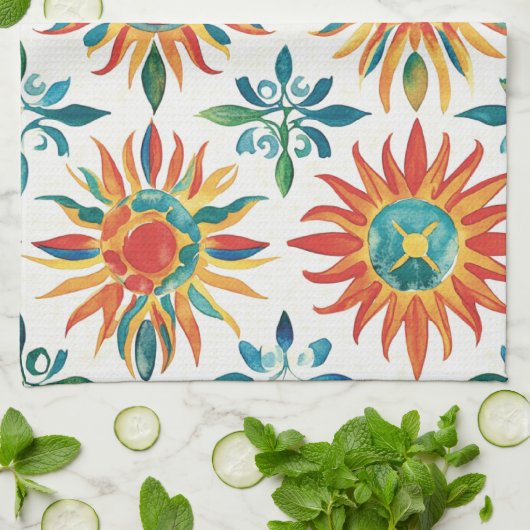 Zonne Motief Theedoek (Gevouwen)