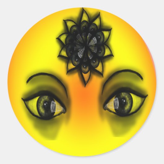 Zonne-ogen Ronde Sticker (Voorkant)