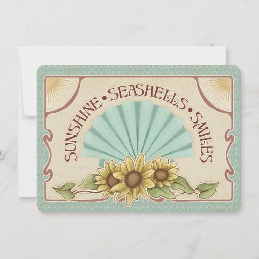 Zonne Schelpen Glimlachen Vintage Vibes (Voorkant)