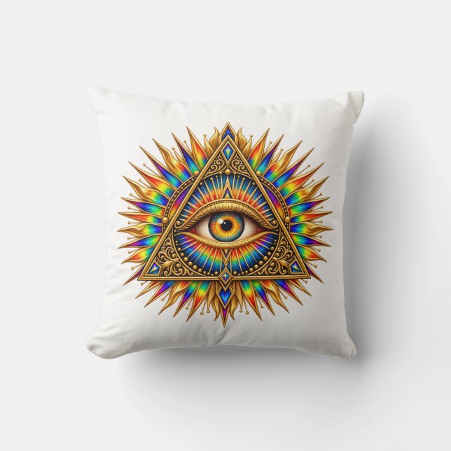 Zonne Sentinel Oog Kussen (Voorkant)