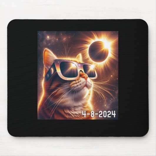 Zonne-Shirt 2024 Eclipse Dragen Gles Muismat (Voorkant)