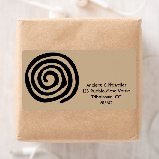 Zonne Spiraal Inheemse Amerikaanse Stam Rotskunst Etiket (Insitu)