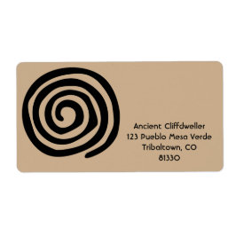 Zonne Spiraal Inheemse Amerikaanse Stam Rotskunst Etiket