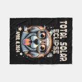 Zonne Totale Eclipse Hond Dragen Zonne Eclipse Gle Fleece Deken (Voorkant (Horizontaal))