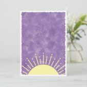 Zonne Waterkleur Baby Shower Achtergrond Aangepast Kaart (Staand voorkant)