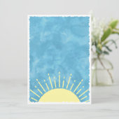 Zonne Waterverf Baby Shower Achtergrond Custom  Kaart (Staand voorkant)