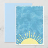 Zonne Waterverf Baby Shower Achtergrond Custom  Kaart (Voorkant / Achterkant)