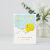 Zonne Wolken Blauwe Lucht Verjaardag Uitnodiging Briefkaart (Staand voorkant)