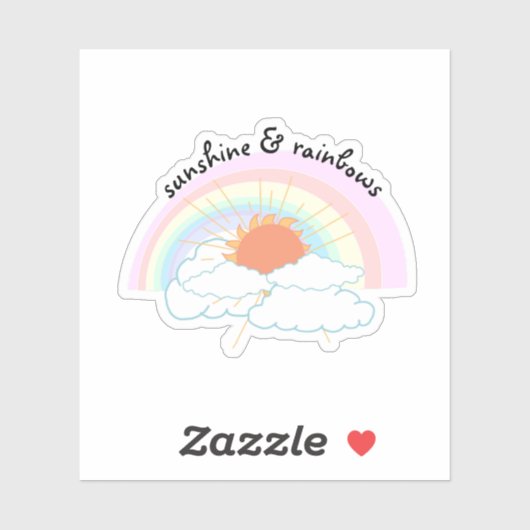Zonne Wolken Regenbogen Sticker (Vel)