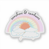 Zonne Wolken Regenbogen Sticker (Voorkant)