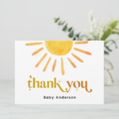 Zonne Zegen Dankkaart Bedankkaart (Staand voorkant)