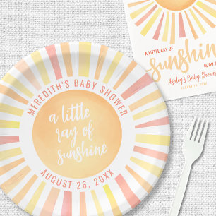 Zonne Zon Baby Borrel Papieren Bordje