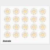 Zonne Zon Baby Borrel Ronde Sticker (Vel)