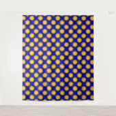 Zonne Zon Patroonontwerp Op Blauwe  Wandkleed (Voorkant)