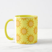 Zonne Zon Patroonontwerp Op Geel Mok (Links)