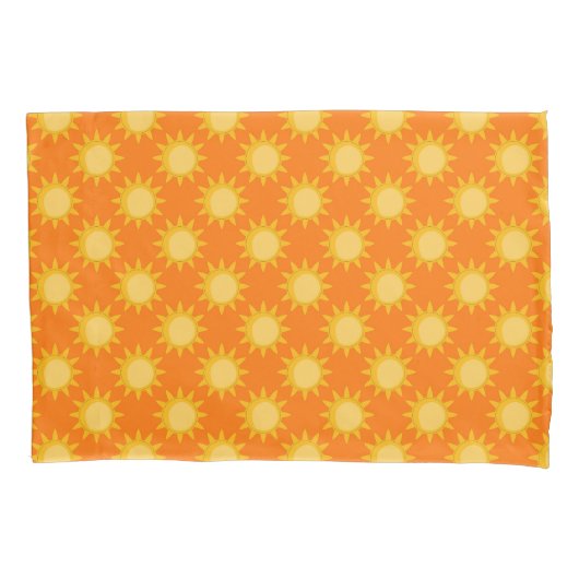 Zonne Zon Patroonontwerp Op Oranje Kussensloop (Voorkant)