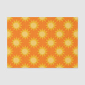 Zonne Zon Patroonontwerp Op Oranje Tissuepapier (Voorkant)