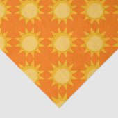 Zonne Zon Patroonontwerp Op Oranje Tissuepapier (Detail)
