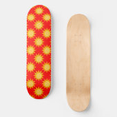 Zonne Zon Patroonontwerp Op Rood Persoonlijk Skateboard (Voorkant)
