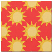 Zonne Zon Patroonontwerp Op Rood Stof (Close Up)