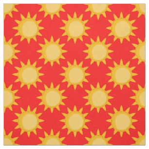 Zonne Zon Patroonontwerp Op Rood Stof