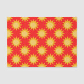 Zonne Zon Patroonontwerp Op Rood Tissuepapier (Voorkant)