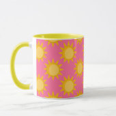 Zonne Zon Patroonontwerp Op Roze Mok (Links)