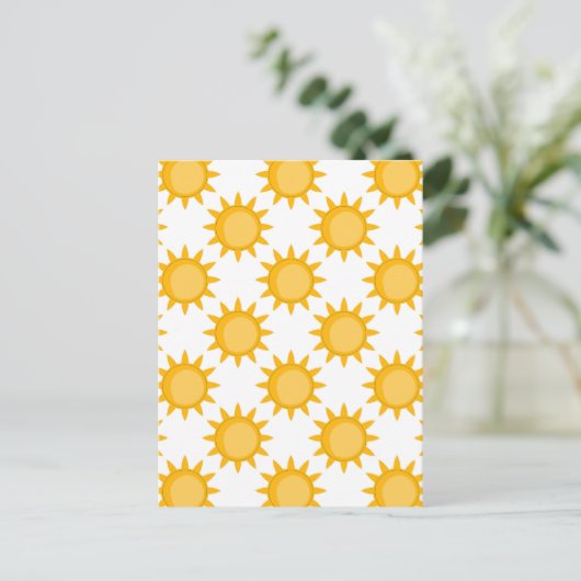 Zonne Zon Patroonontwerp Op Wit Briefkaart (Staand voorkant)