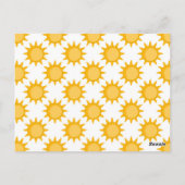 Zonne Zon Patroonontwerp Op Wit Briefkaart (Achterkant)