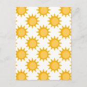 Zonne Zon Patroonontwerp Op Wit Briefkaart (Voorkant)