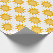 Zonne Zon Patroonontwerp Op Wit Cadeaupapier (Hoek)