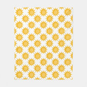 Zonne Zon Patroonontwerp Op Wit Fleece Deken (Voorkant)